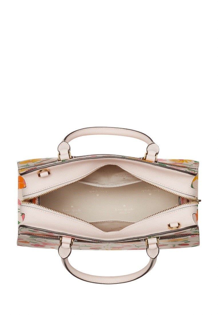 Madison Strawberry Garden Printed Medium Satchel Pink Multi