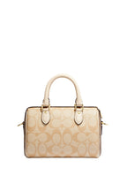 Mini Rowan Satchel In Blocked Signature Canvas Light Khaki Multi