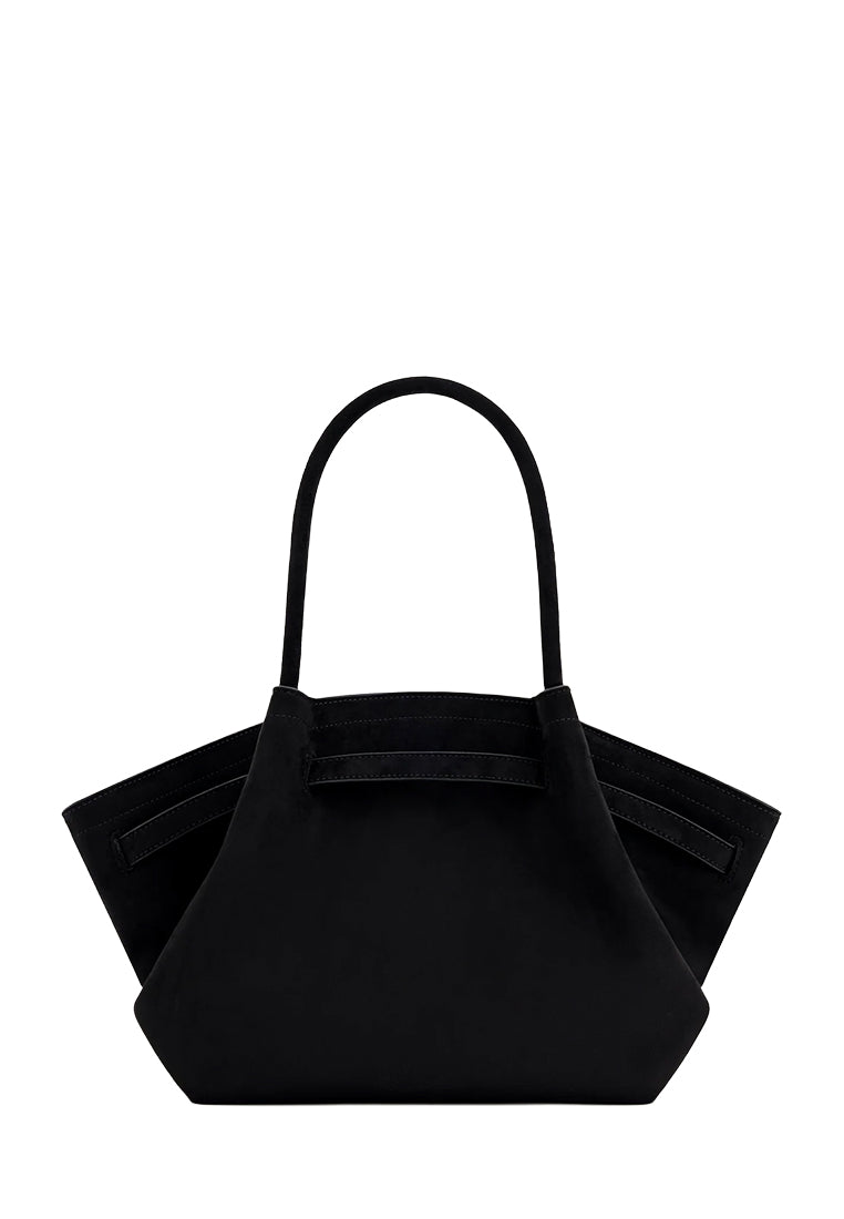 Hana Medium Faux Suede Tote Bag - Black