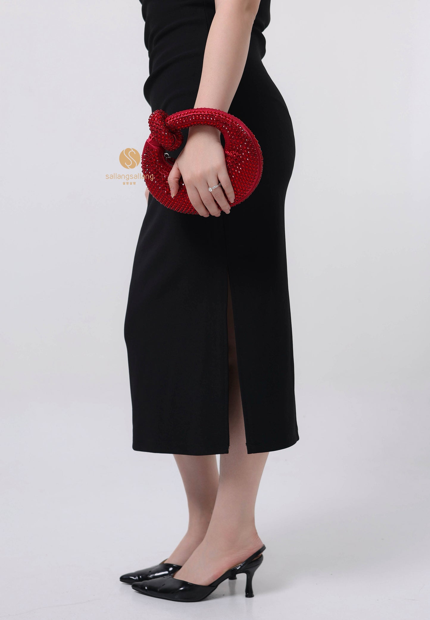 Abacus Artificial Crystal Mini Top Handle Bag - Red