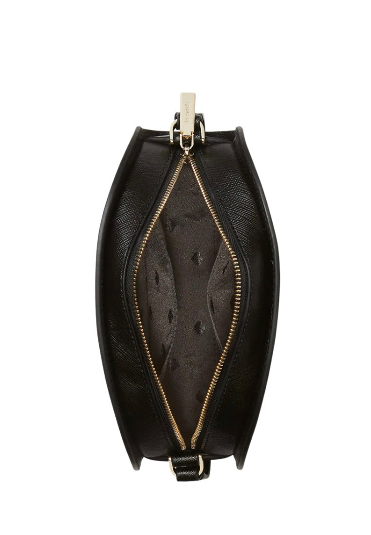 Perry Leather Dome Crossbody Black