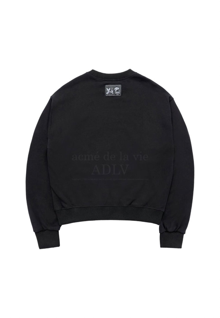 The Powerpuff Girls x Acmedelavie Logo Crop Sweatshirt Black