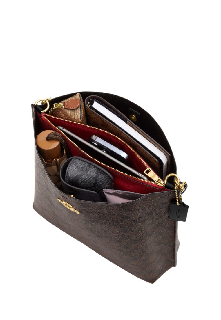 Mollie Bucket Bag In Signature Canvas Brown 1941 Red