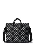 Monogram Wide Tote Bag Pattern Black