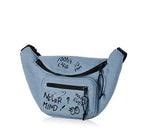 NEVER MIND fanny pack denim