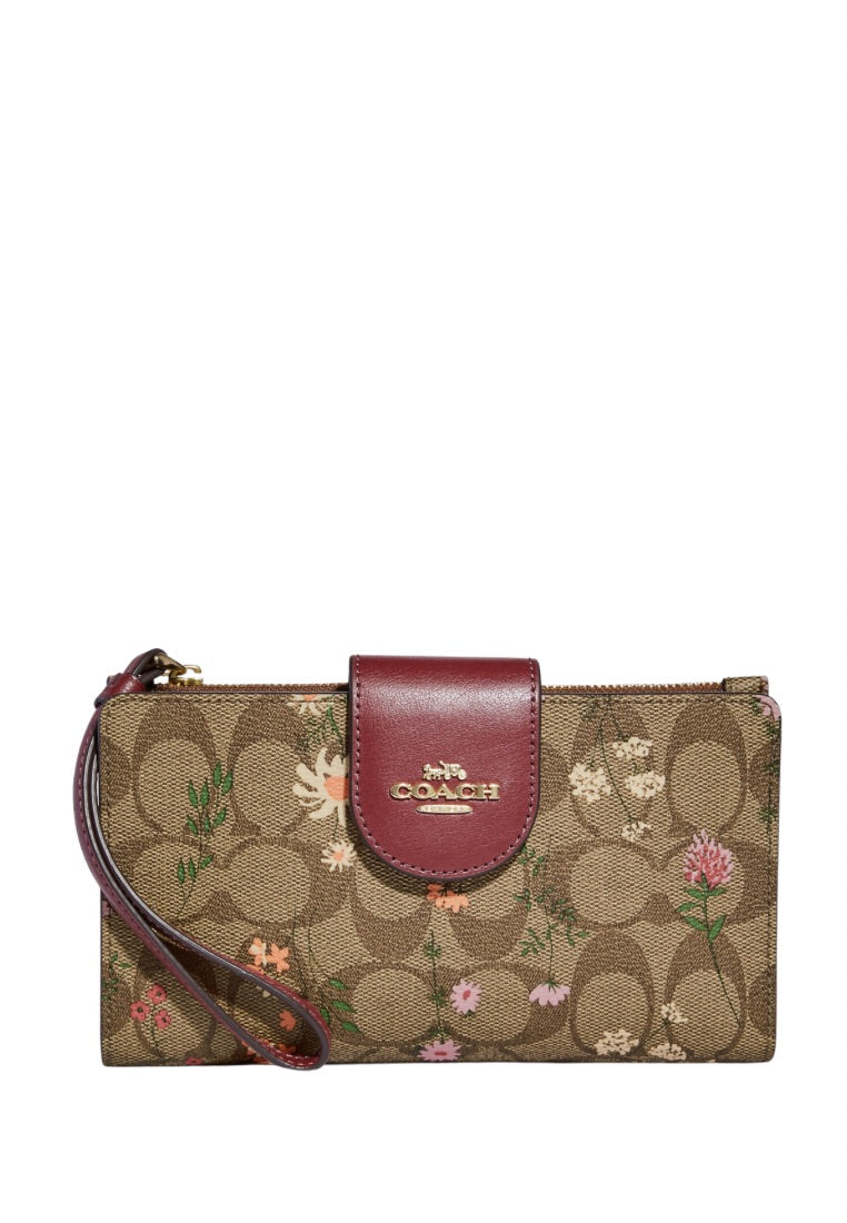 Tech Wallet In Signature Canvas With Wildflower Print
