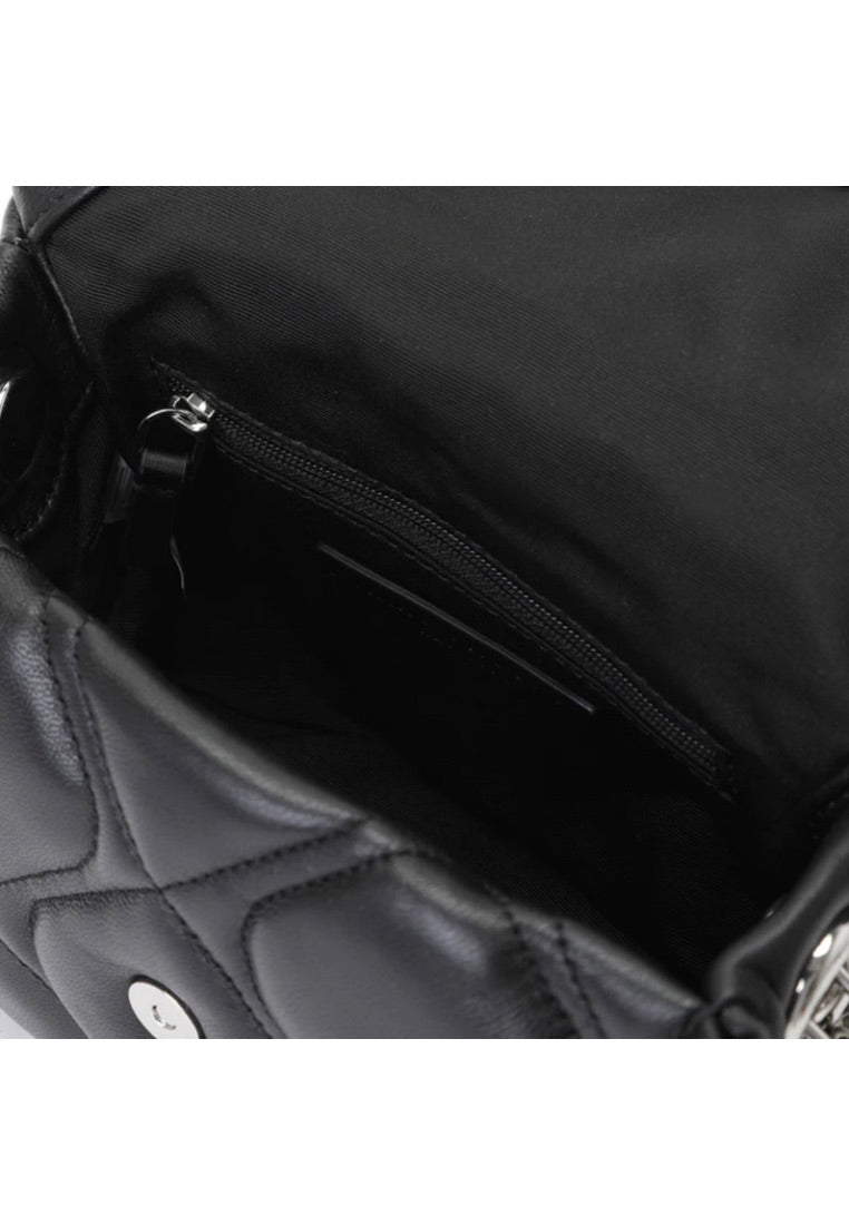 Small Quilted Pillow Bag Black