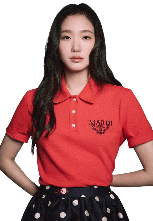 Slimfit Shirt Piquet Alumni Classique Red Navy