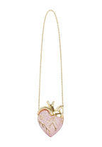 Maren Artificial Crystal Heart Shaped Bag - Pink