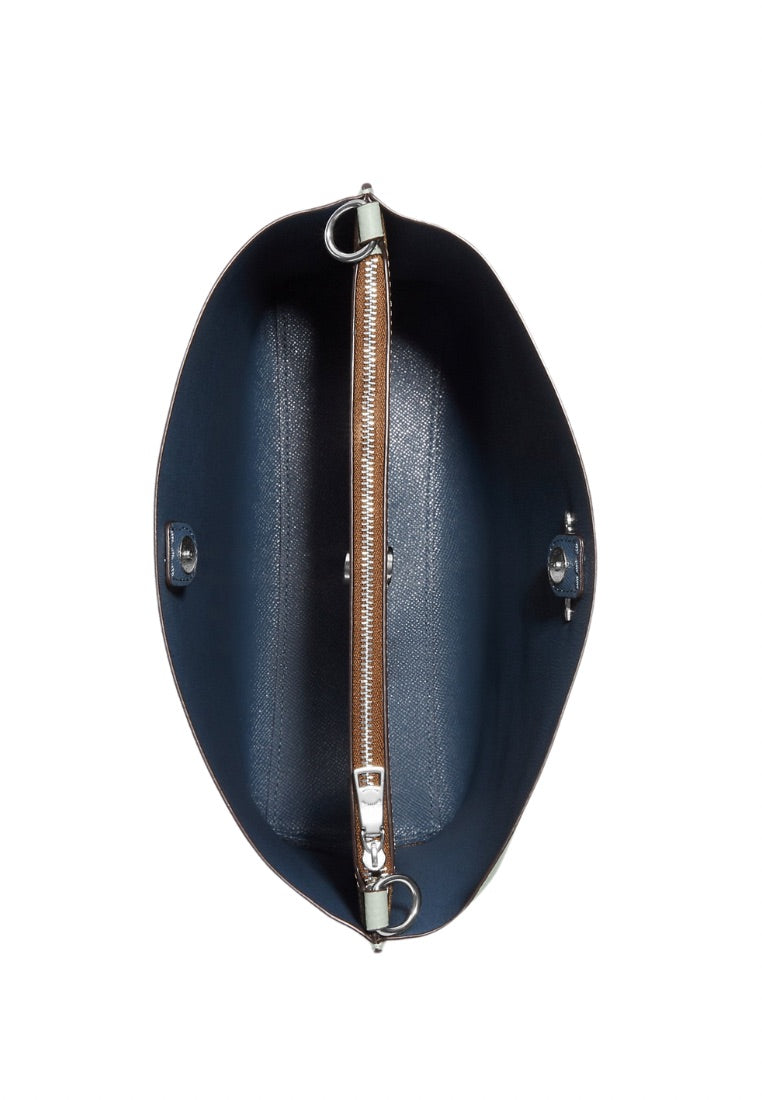 Mollie Bucket Bag With Signature Canvas Interior Light Sage Khaki