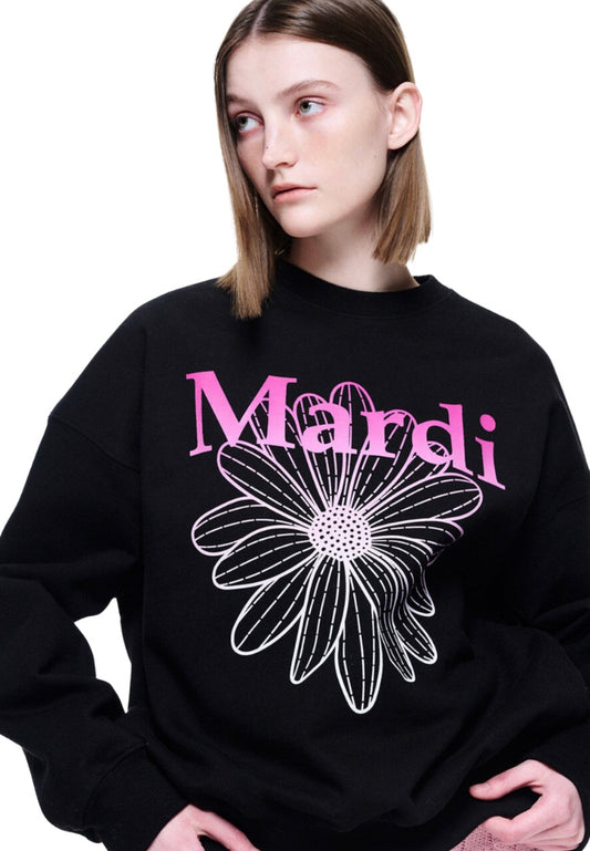 Sweatshirt Flowermardi Gradation Black Pink