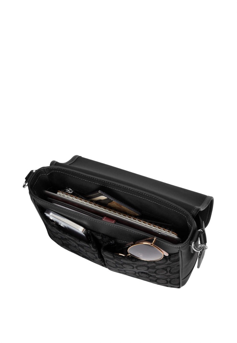 Sprint Map Bag 25 In Signature Jacquard Charcoal Black