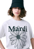 Tshirt FlowerMardi Oatmeal Black