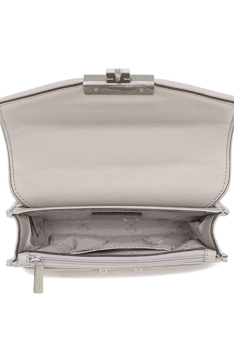 Rose Quilted Leather Small Crossbody Heather Grey