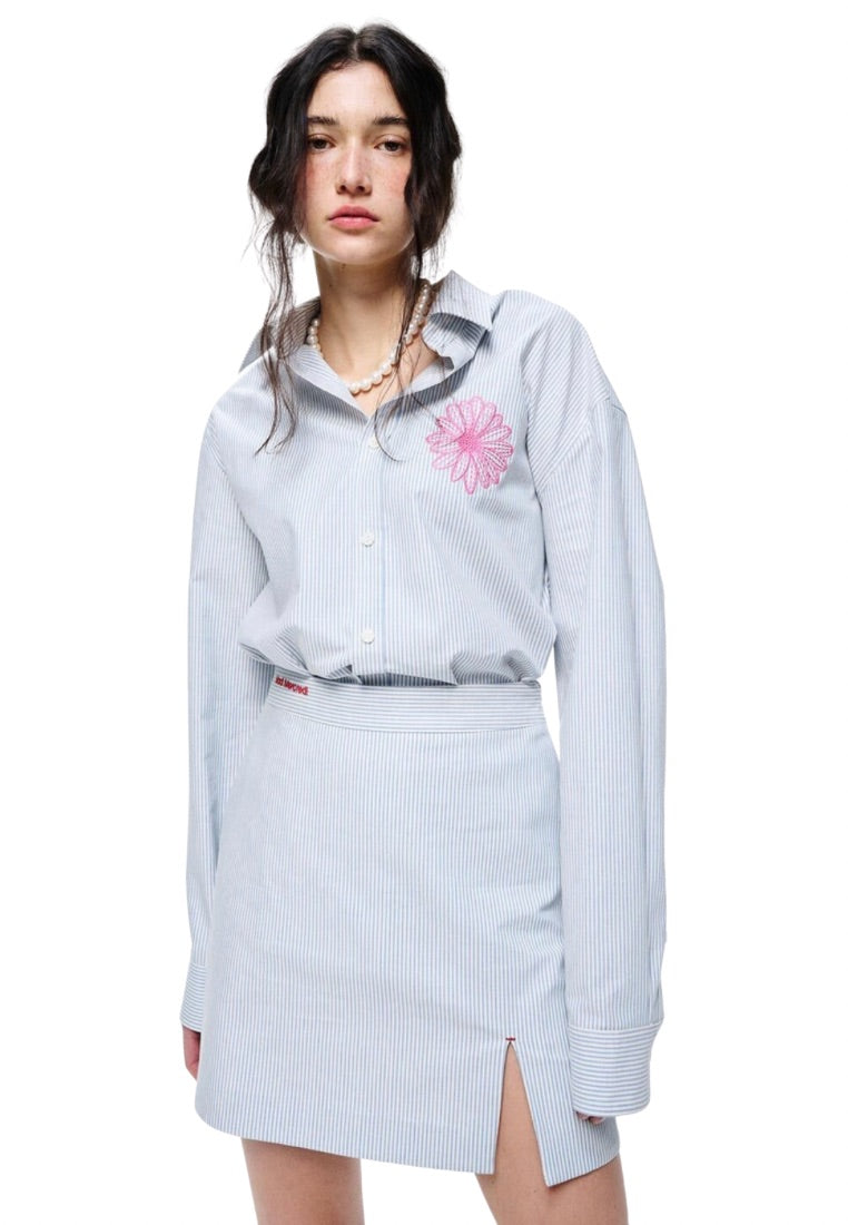 Oxford Shirt Stripe Sky Pink