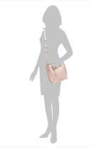 Emilia Small Pebbled Leather Bucket Bag Powder Blush