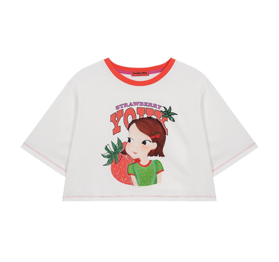 Berry Base Semi Crop T-Shirt F Ria