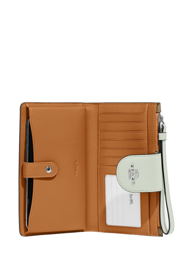 Tech Wallet In Colorblock Signature Canvas Light Sage