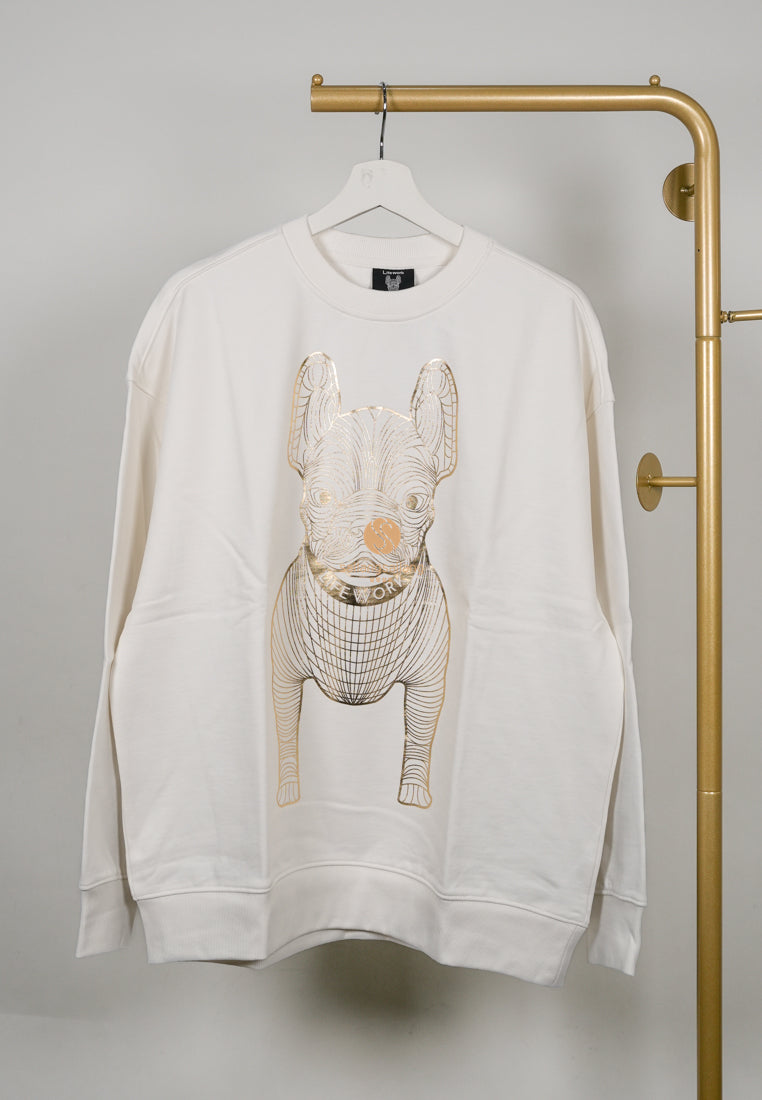 [DEFECT SALE 57] Gold Big Radog Sweatshirt White M