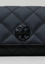 Willa Matte Flap Shoulder Clutch Black