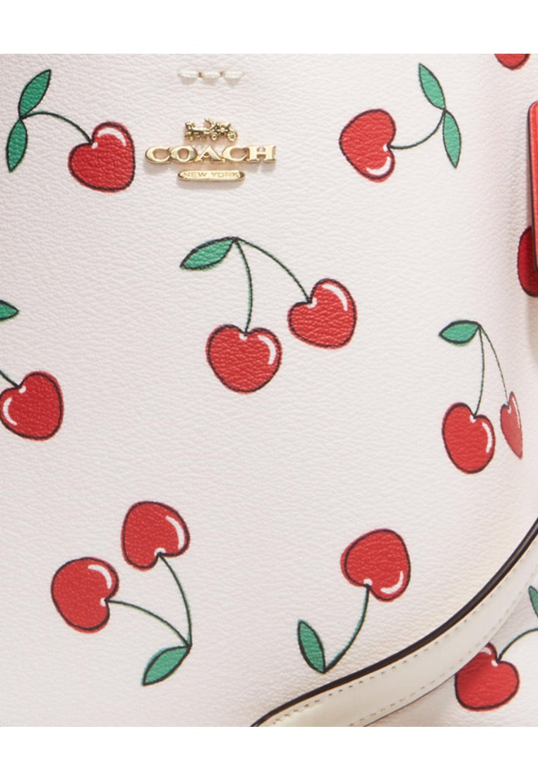 Mollie Bucket 22 With Heart Cherry Print Chalk Multi