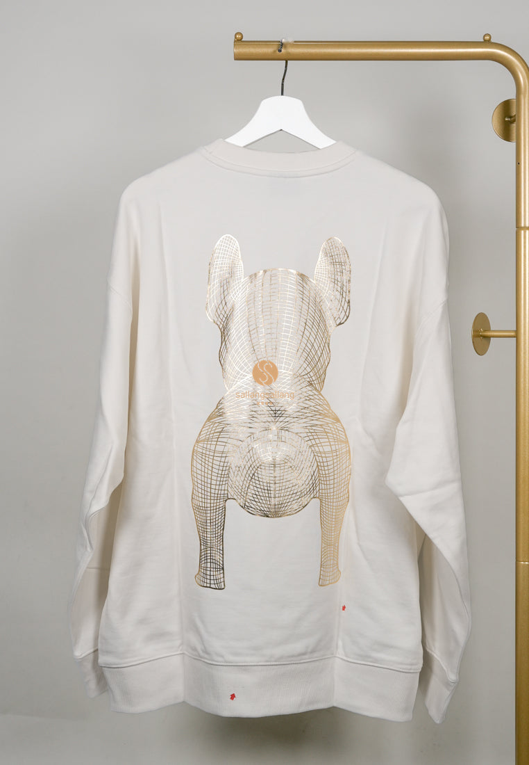 [DEFECT SALE 58] Gold Big Radog Sweatshirt White L