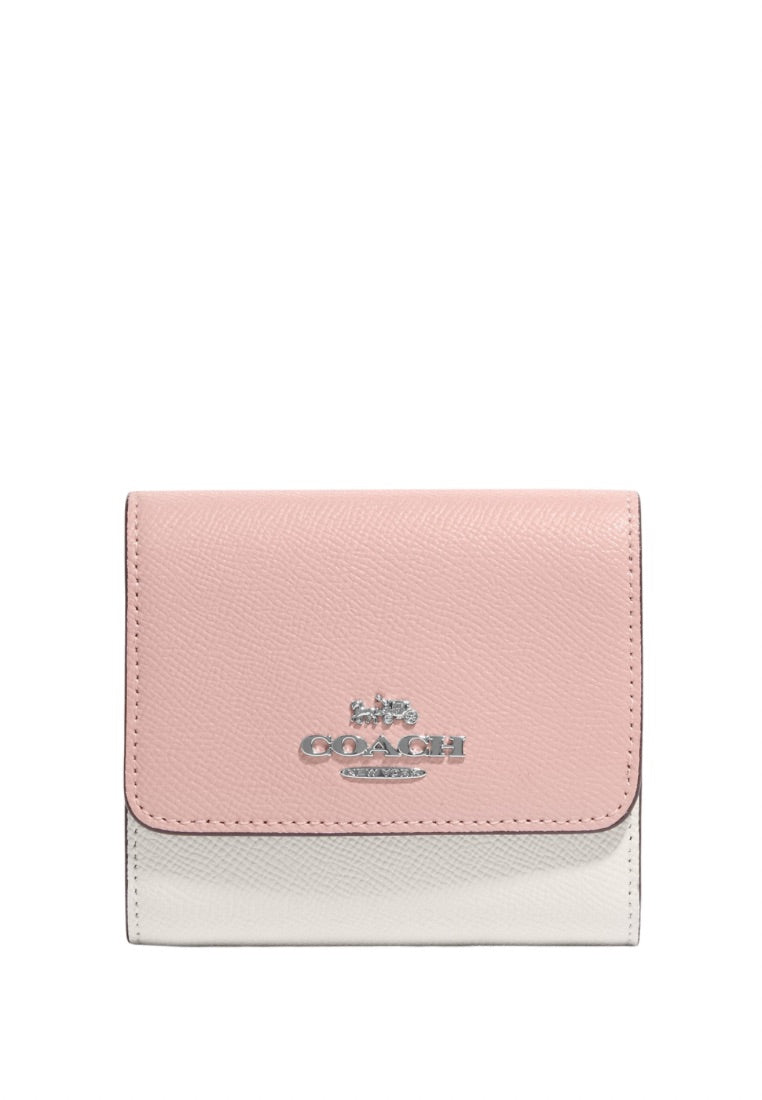 Small Trifold Wallet In Colorblock Powder Pink Multi