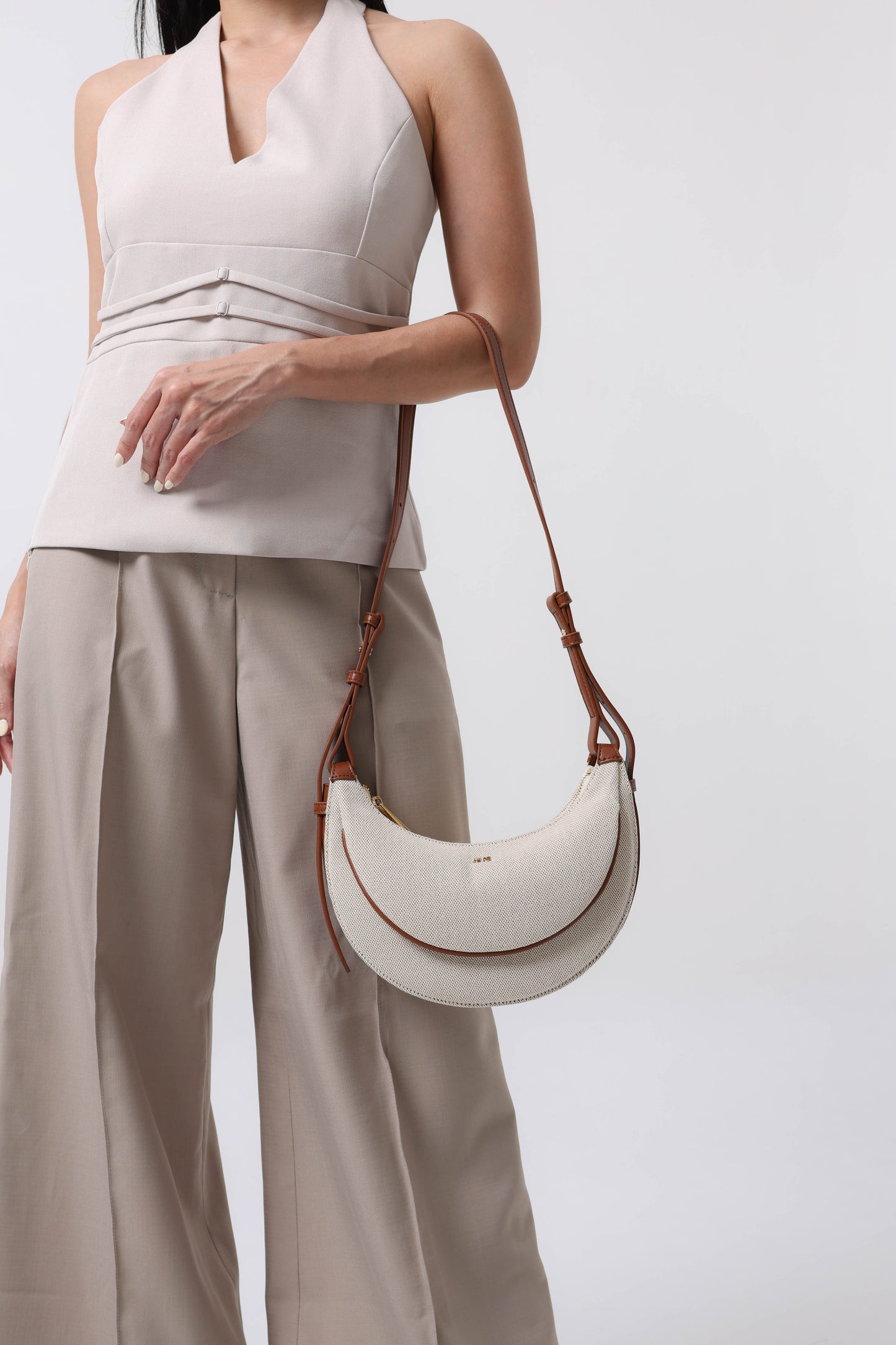 Sharon Crossbody Bag - Brown Canvas