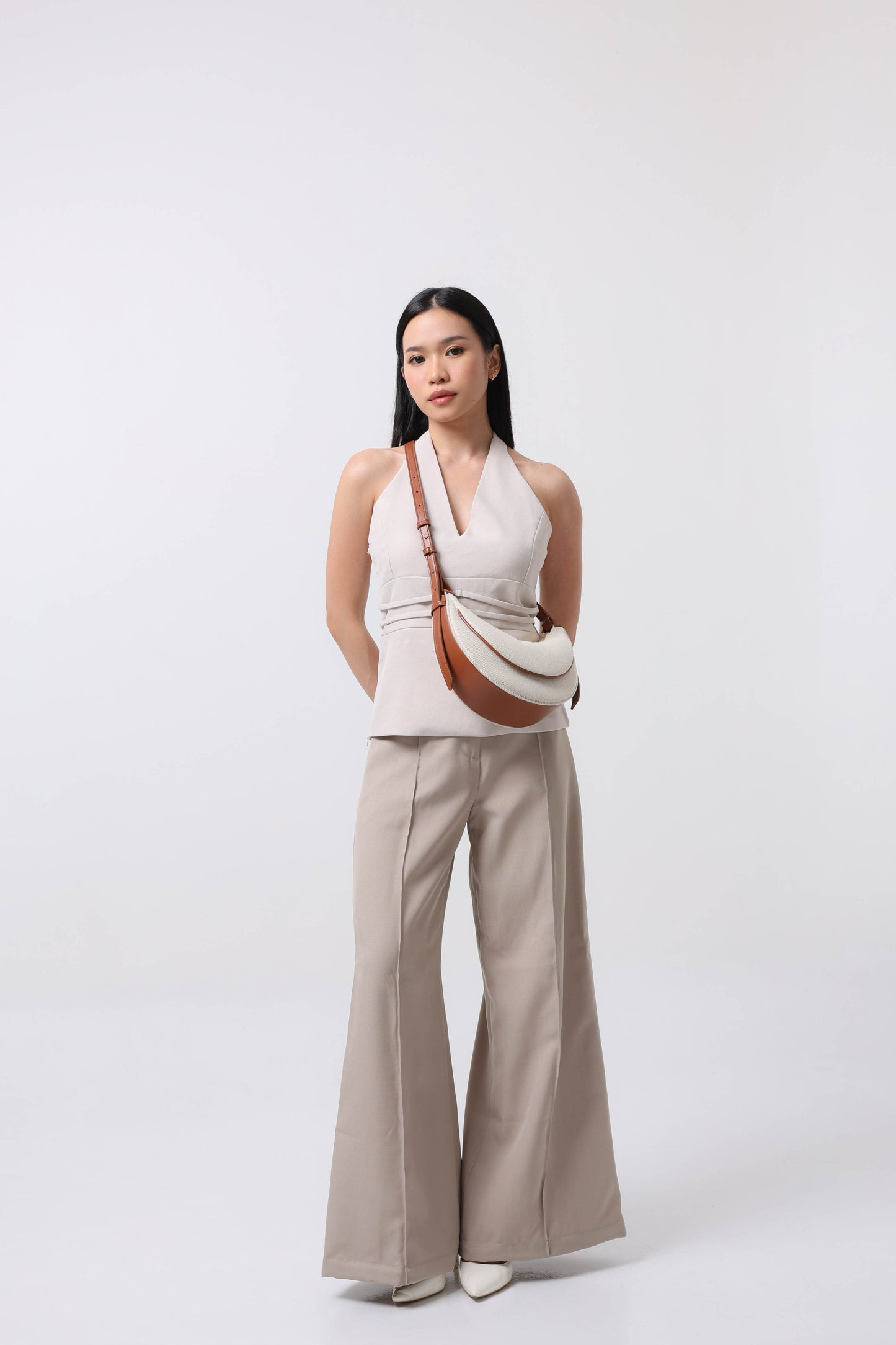 Sharon Crossbody Bag - Brown Canvas