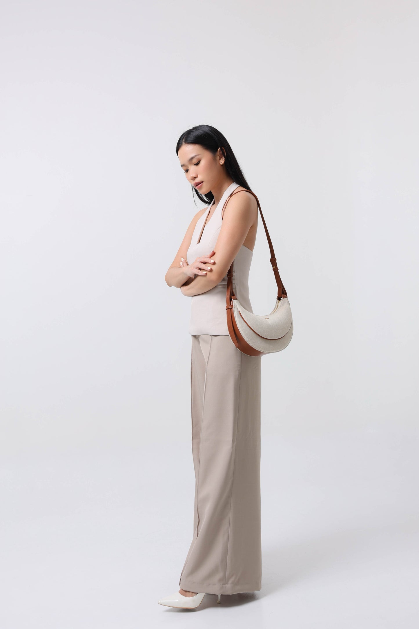 Sharon Crossbody Bag - Brown Canvas