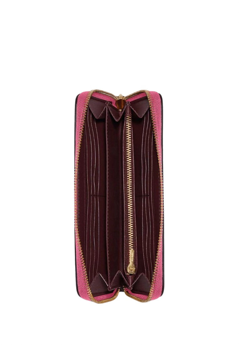 Long Zip Around Wallet In Signature Canvas Petunia