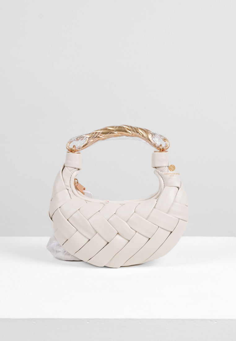 [DEFECT SALE 367] Orla Weave Handbag - White