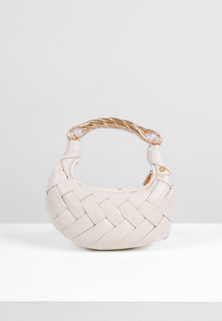 [DEFECT SALE 367] Orla Weave Handbag - White