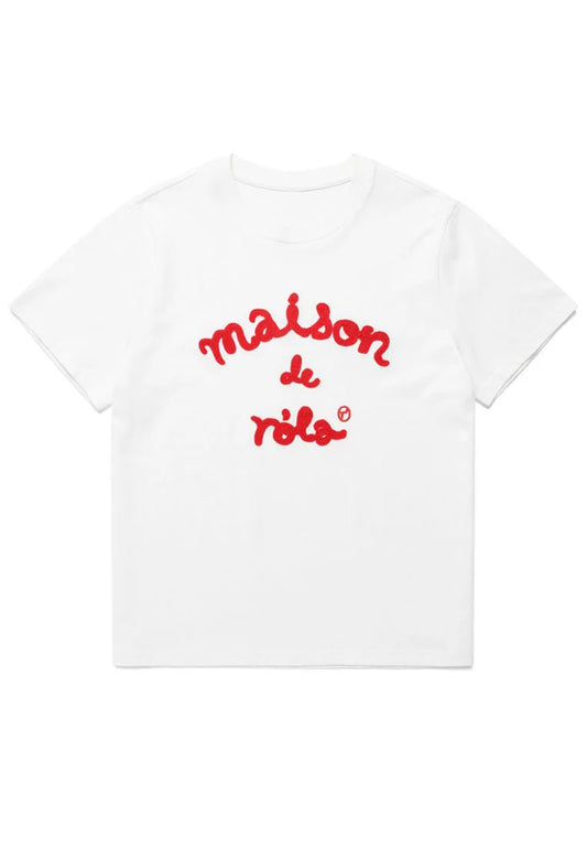 [DEFECT SALE 329] Maison De Rola Embroidery T-Shirt White size M
