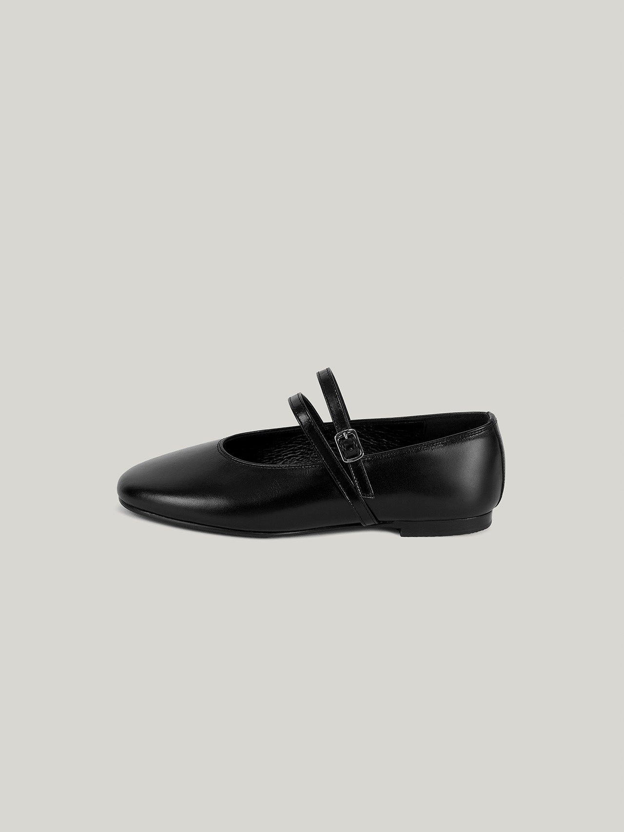 Atelier de LUMEN DOUBLE STRAP FLATS soft black