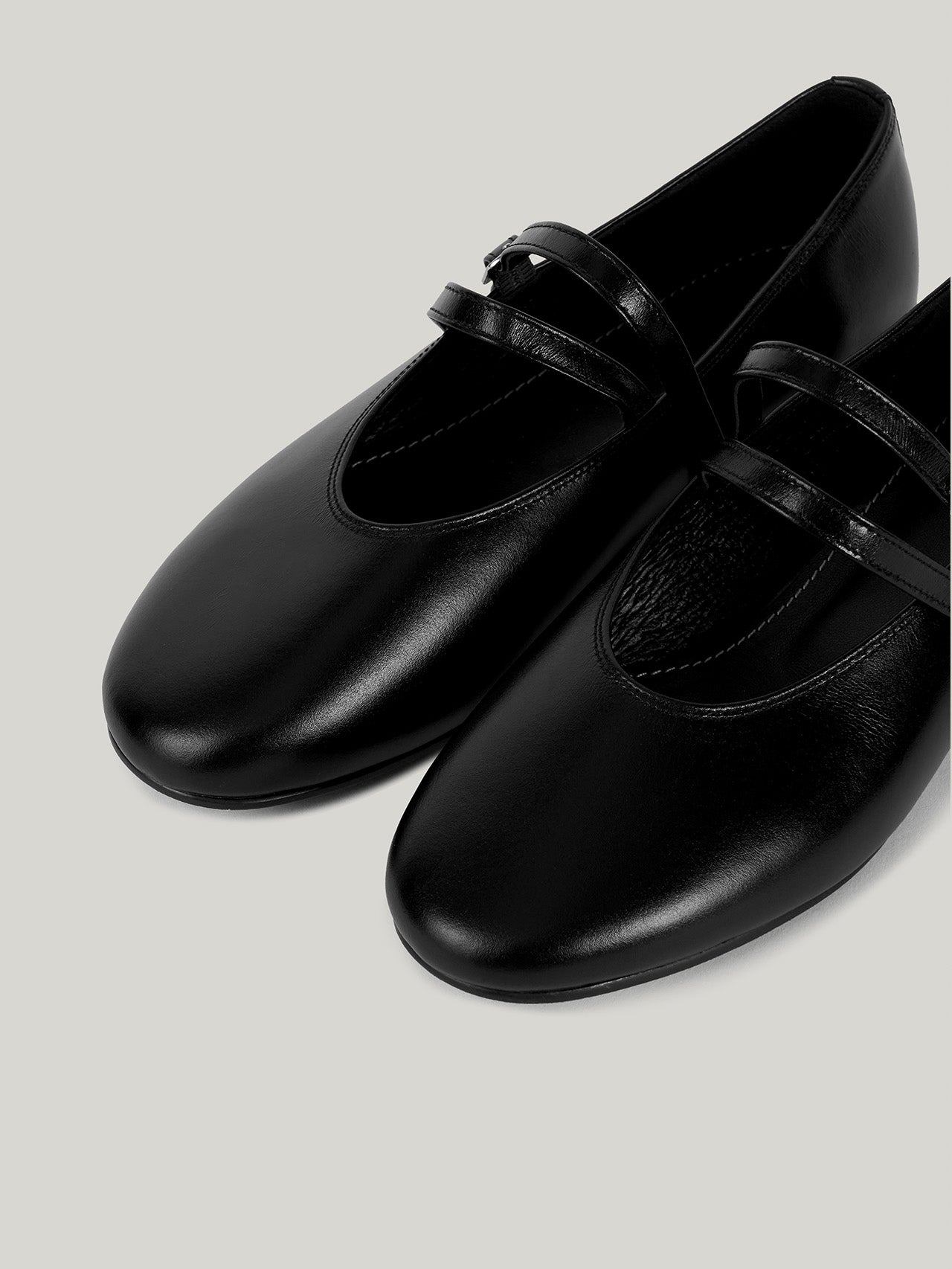 Atelier de LUMEN DOUBLE STRAP FLATS soft black