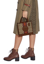 Signature Jacquard Dempsey Tote 22 Saddle Multi