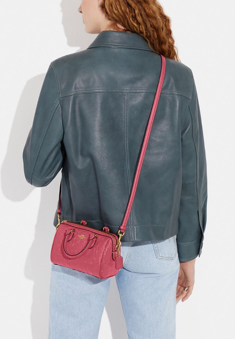 Mini Rowan Crossbody In Signature Leather Strawberry Haze