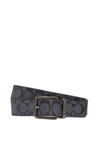 Boxed Card Case And Belt Gift Set In Colorblock Signature Canvas Charcoal Powder Blue