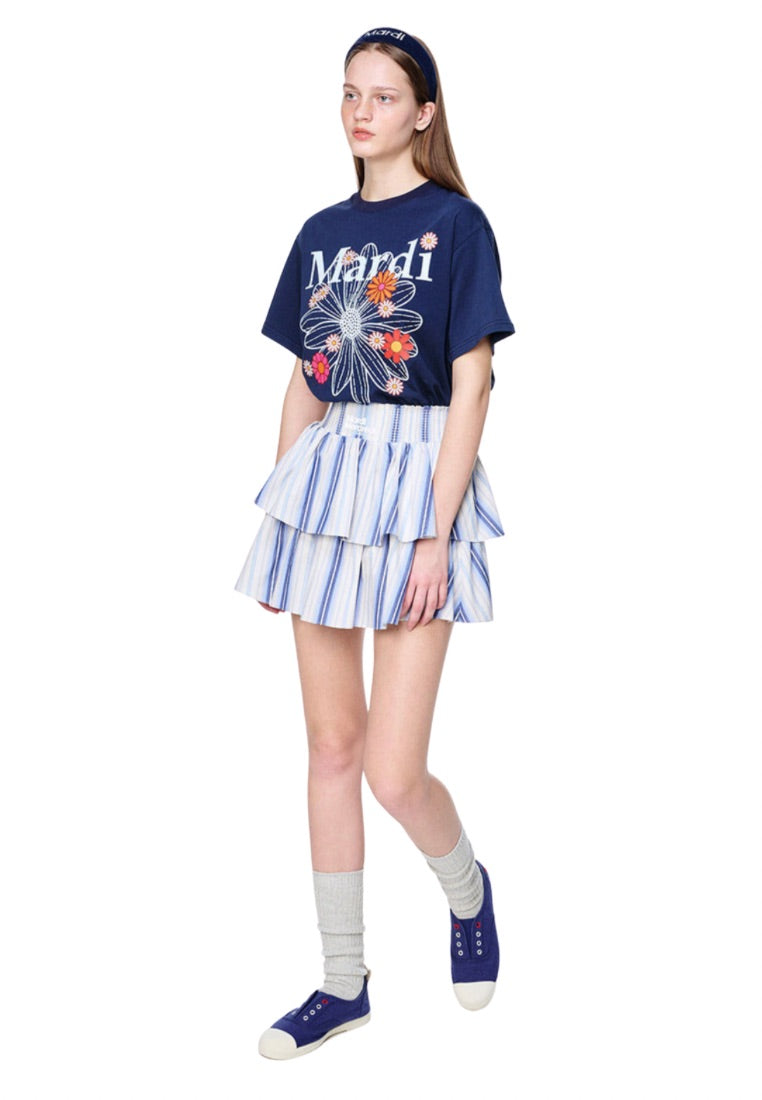 Tshirt FlowerMardi Blossom Navy White