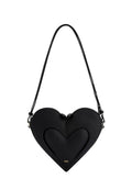 Francisca Heart Shaped Crossbody Bag - Black