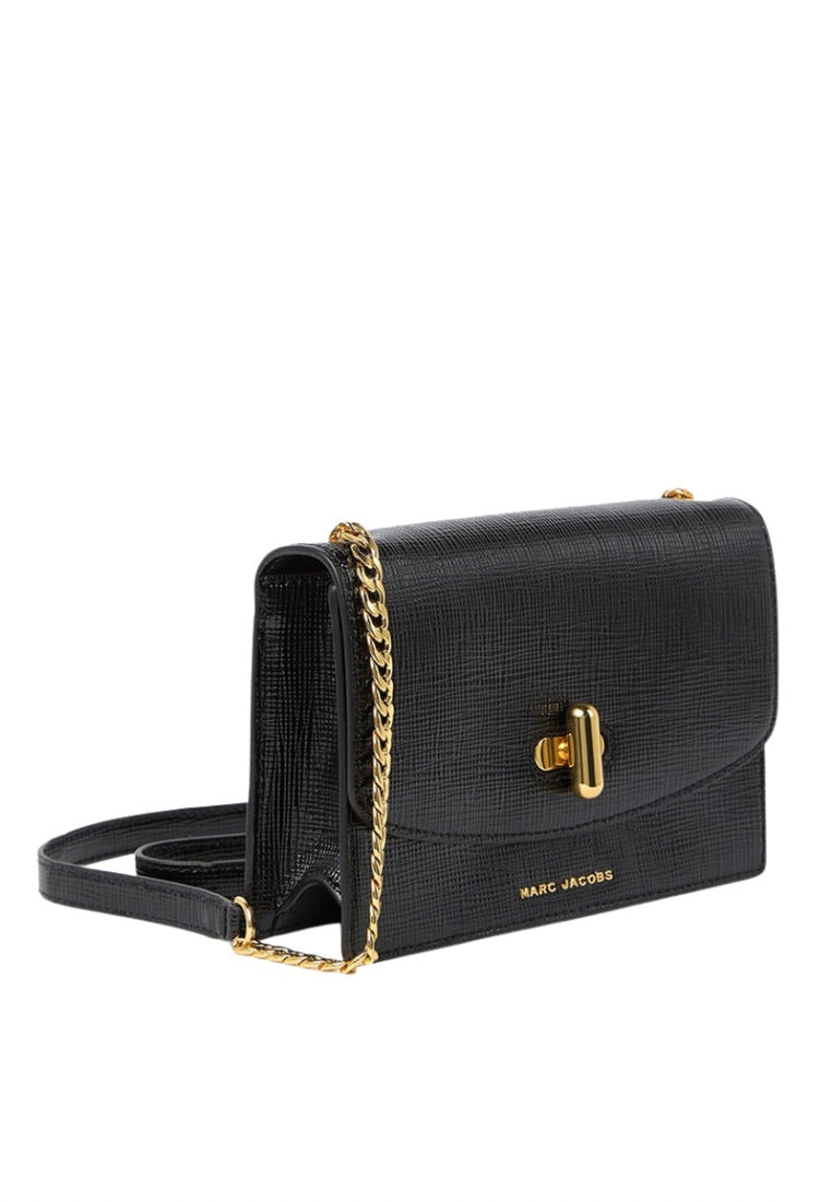 Turnlock Crossbody Bag Black