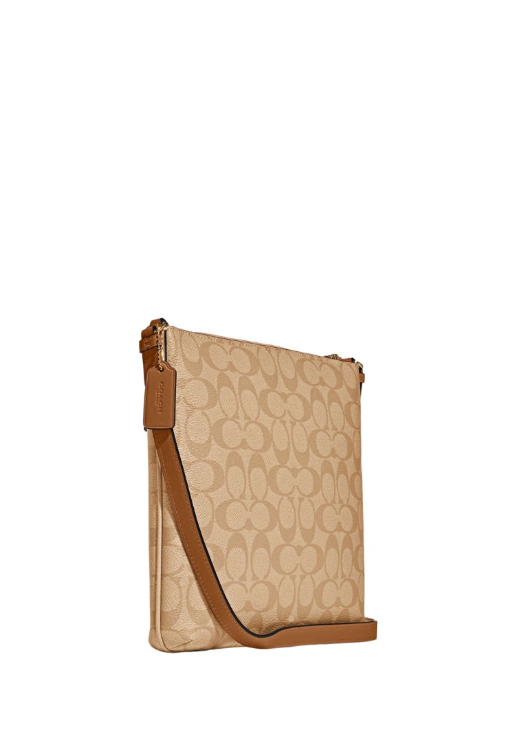 Rowan File Bag In Signature Canvas LT Saddle