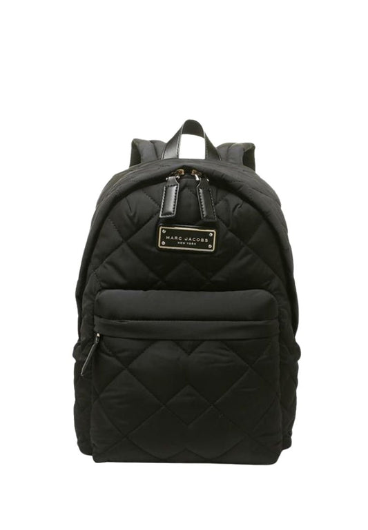 Quilted Nylon Backpack Black
