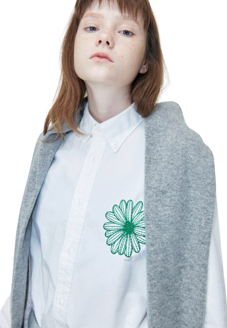 Oxford Shirt White Green