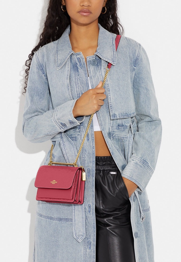 Mini Klare Crossbody In Signature Leather Strawberry Haze