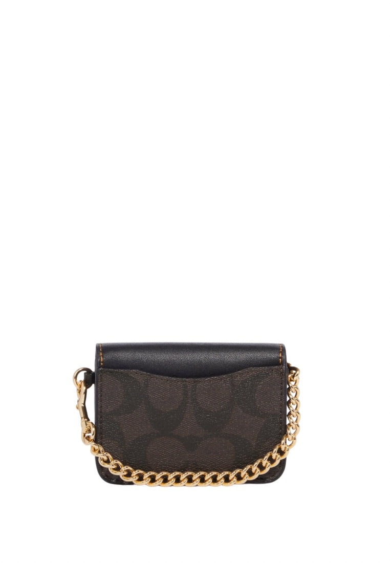 Poppy Crossbody With Card Case In Blocked Signature Canvas Brown Multi