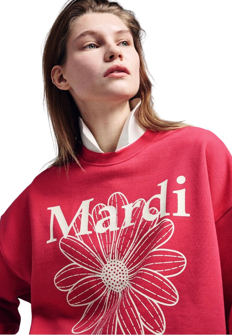 Sweatshirt FlowerMardi Red Ivory