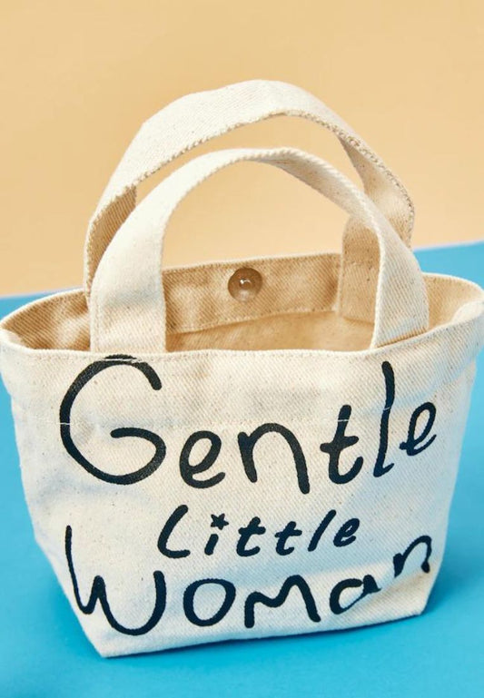 [Gentle Little Woman] Micro Canvas Tote Cream