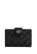 Medium Corner Zip Wallet In Signature Canvas Graphite Black